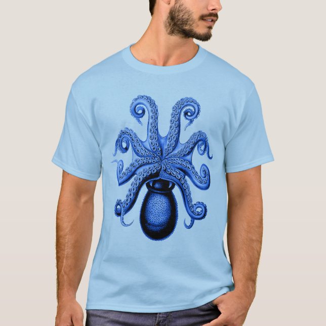 Camiseta Octopus Azul Vintage 1 Embaixo (Frente)