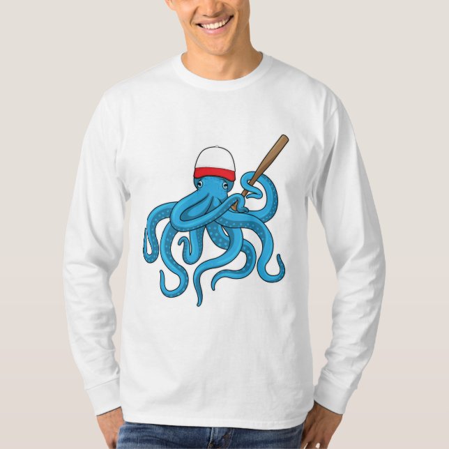 Camiseta Octopus Baco-beisebol (Frente)