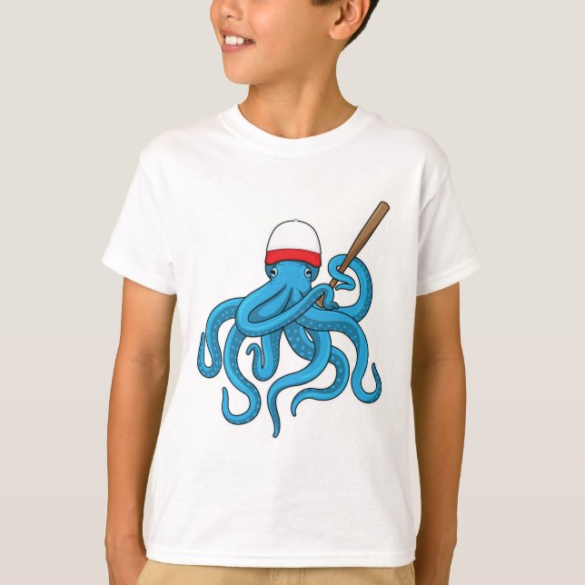 Camiseta Octopus Baco-beisebol (Frente)