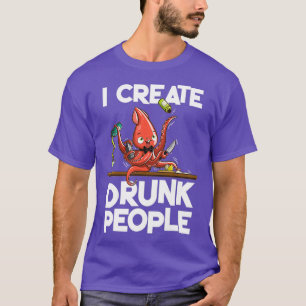 Camiseta Octopus Bartender I Cria Pessoas do Bebado Bebado