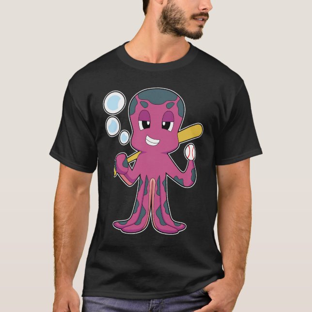 Camiseta Octopus Baseball Baseball bat Sports (Frente)