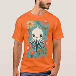 Camiseta Octopus bonito com flores