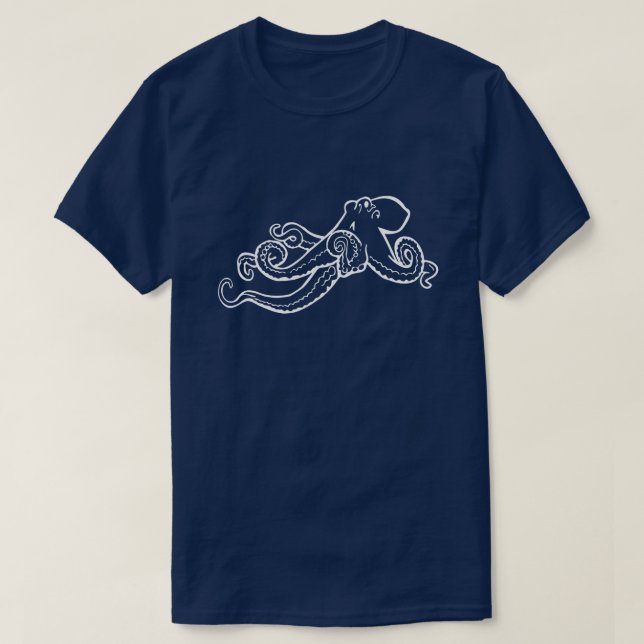 CAMISETA OCTOPUS BRANCO PERSONALIZÁVEL ADICIONE O SEU NOME/ (Frente do Design)