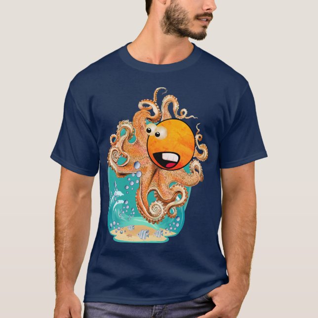 Camiseta Octopus Bubble Watts engraçado (Frente)