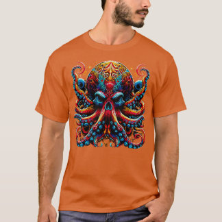 Camiseta Octopus Colorido Aquarista de Animais do Oceano 2