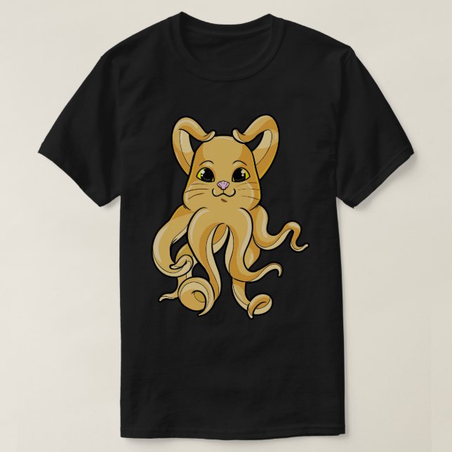 Camiseta Octopus com 8 Braços como Gato (Frente do Design)