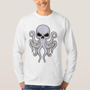 Camiseta Octopus com 8 Braços e Crânio