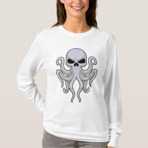 Camiseta Octopus com 8 Braços e Crânio