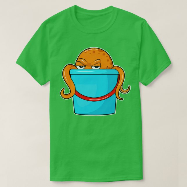 Camiseta Octopus com Balde (Frente do Design)