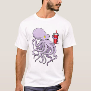 Camiseta Octopus com caneta de Bebendo