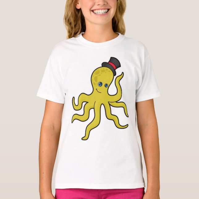 Camiseta Octopus com chapéu (Frente)