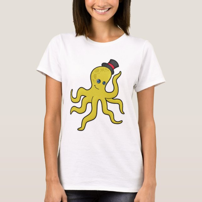 Camiseta Octopus com chapéu (Frente)