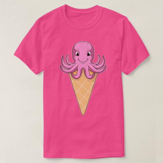 Camiseta Octopus com cone de Sorvete (Frente do Design)