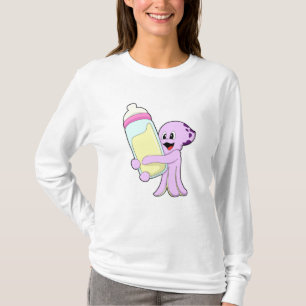Camiseta Octopus com frasco de bebê Leite