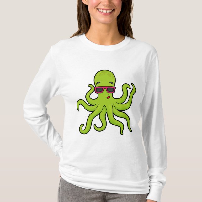 Camiseta Octopus com óculos de sol (Frente)