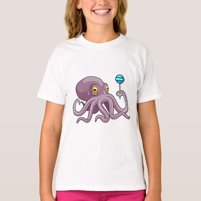 Camiseta Octopus com pirulito (Frente)