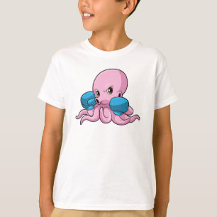 Camiseta Octopus como Boxer com luvas in a box