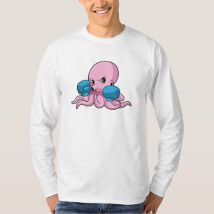Camiseta Octopus como Boxer com luvas in a box
