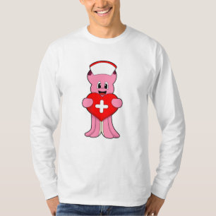 Camiseta Octopus como enfermeira com coração