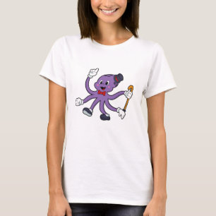 Camiseta Octopus como mágico com chapéu