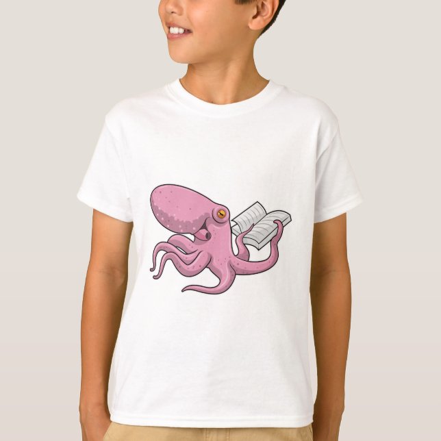 Camiseta Octopus como Nerd do Livro (Frente)