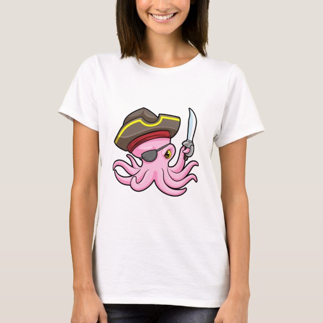 Camiseta Octopus como Pirata com Saber & Eleye (Frente)