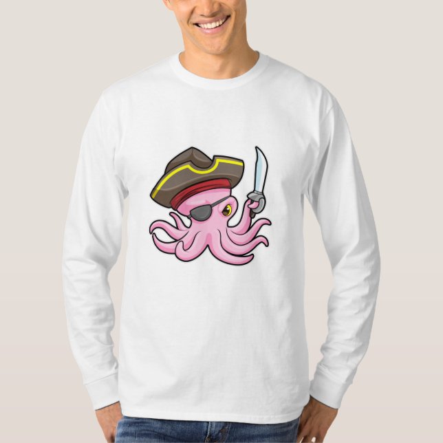 Camiseta Octopus como Pirata com Saber & Eleye (Frente)