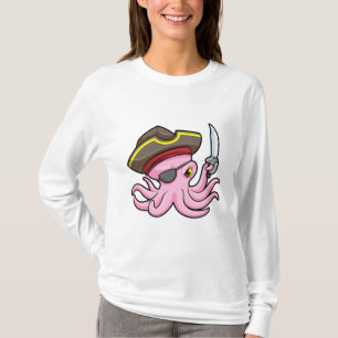 Camiseta Octopus como Pirata com Saber & Eleye