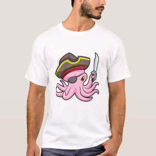 Camiseta Octopus como Pirata com Saber & Eleye