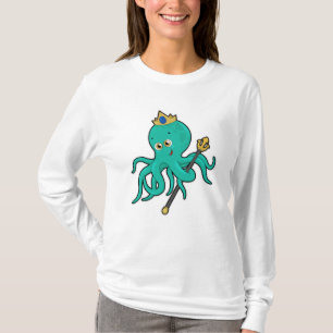 Camiseta Octopus como rei com Trident