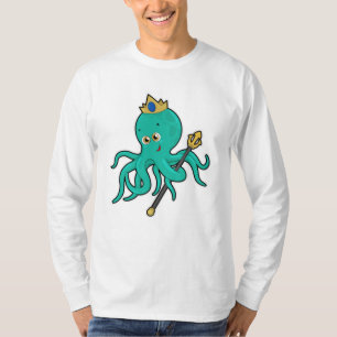 Camiseta Octopus como rei com Trident