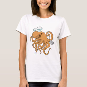 Camiseta Octopus Cook Chef Chapéu
