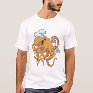 Camiseta Octopus Cook Chef Chapéu