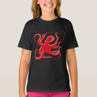 Octopus de arte de vetor vermelho simples Silhouet