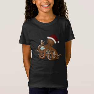 Camiseta Octopus de Química em Santa Hat Steampunk Natal