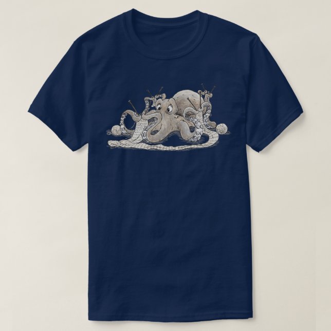 Camiseta Octopus de tricô (Frente do Design)