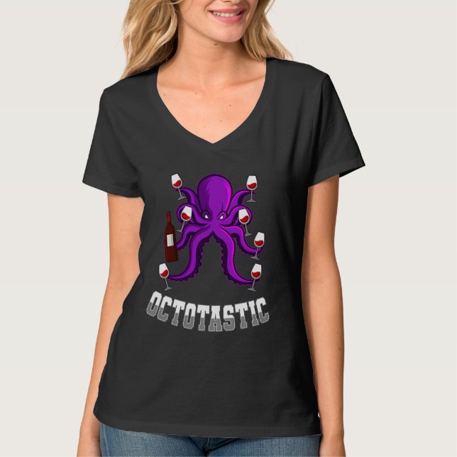 Camiseta Octopus do Bebendo de vinho (Frente)