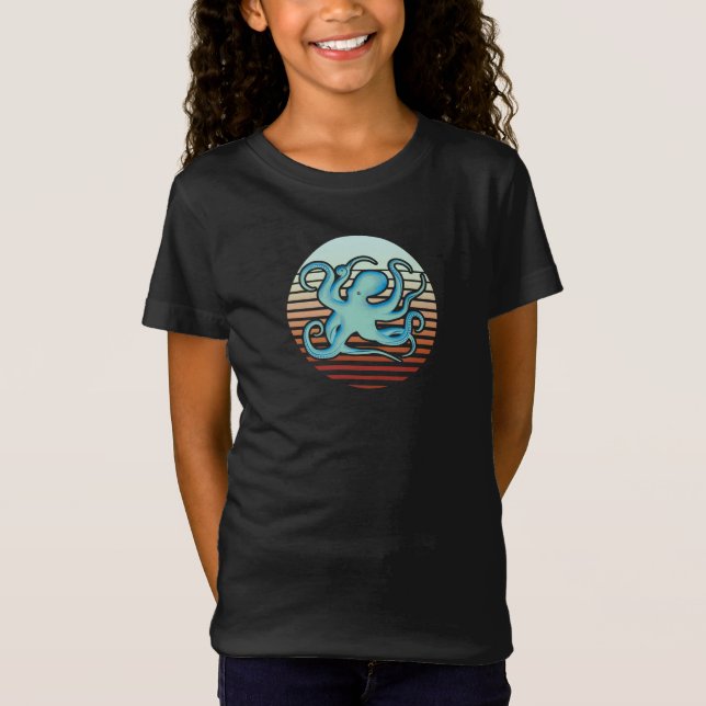 Camiseta Octopus do estilo retrô 70s (Frente)