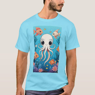 Camiseta Octopus e peixes lindos