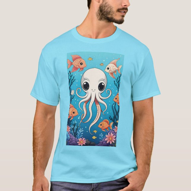 Camiseta Octopus e peixes lindos (Frente)