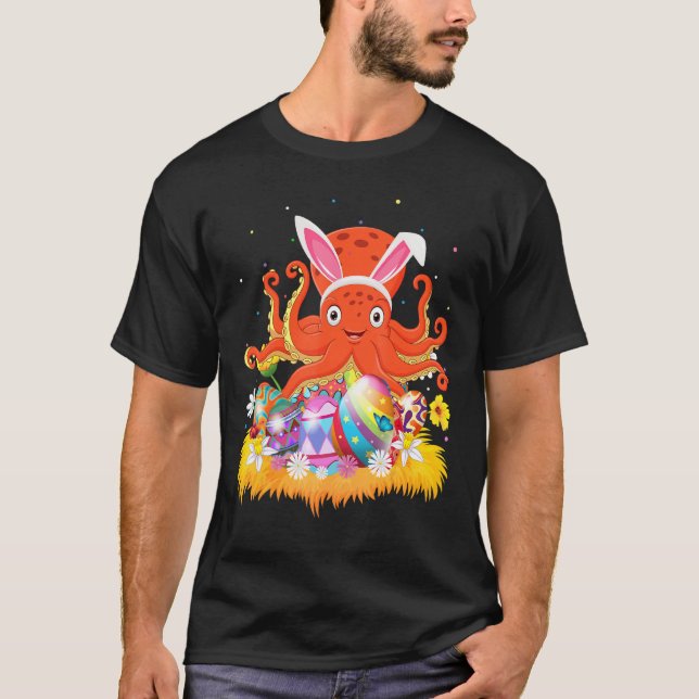 Camiseta Octopus  Easter Egg Cute Octopus Easter Sunday (Frente)