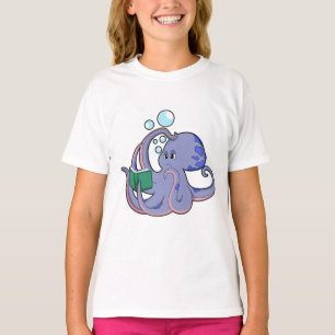 Camiseta Octopus em Leitura com Livro