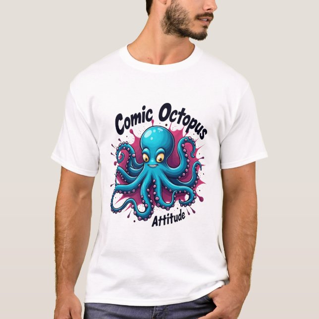 Camiseta Octopus em quadrinhos: diversão e atitude de vida  (Frente)