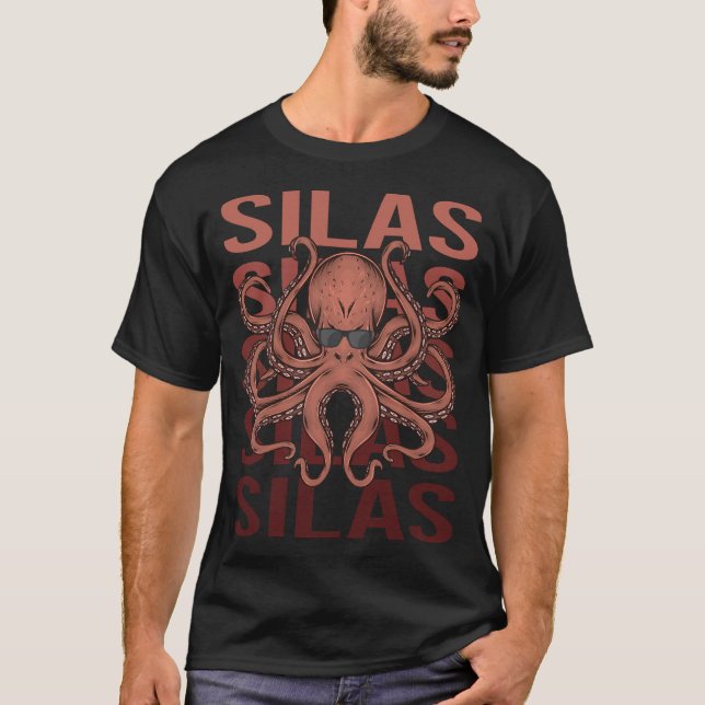 Camiseta Octopus Engraçado - Nome Silas (Frente)