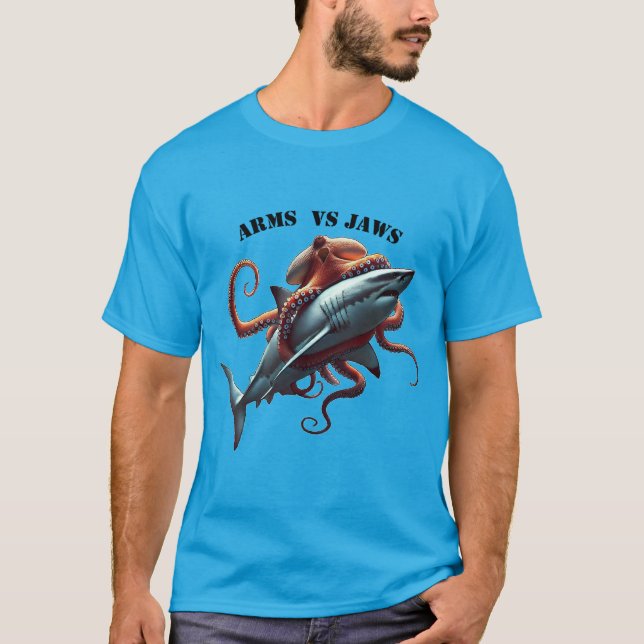 Camiseta Octopus enrolado em torno de um URM de Tubarão Bra (Frente)