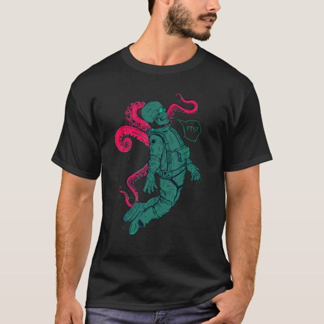 Camiseta Octopus Espacial Cracônico No Poço Da Lua (Frente)