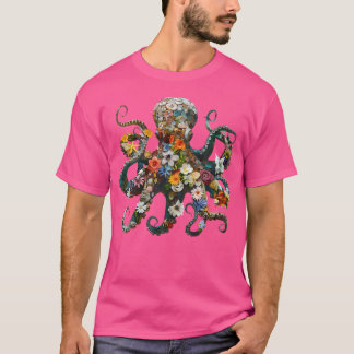 Camiseta Octopus Floral Flowers Scuba Merging Garden E Oce