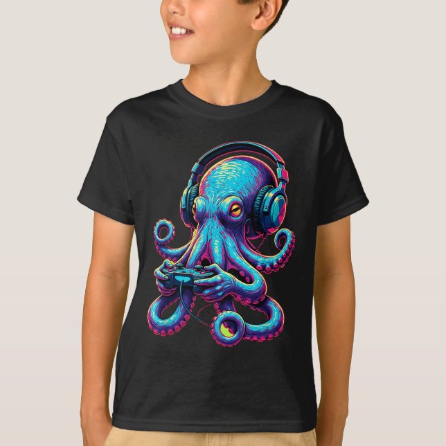 Camiseta Octopus Gaming Animal Video Games Funny Octopus  (Frente)