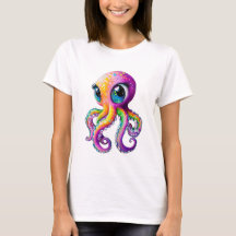 Octopus Kawaii com olhos brilhantes.
