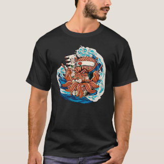 Camiseta Octopus Kraken Comendo Japonês Ramen 1
